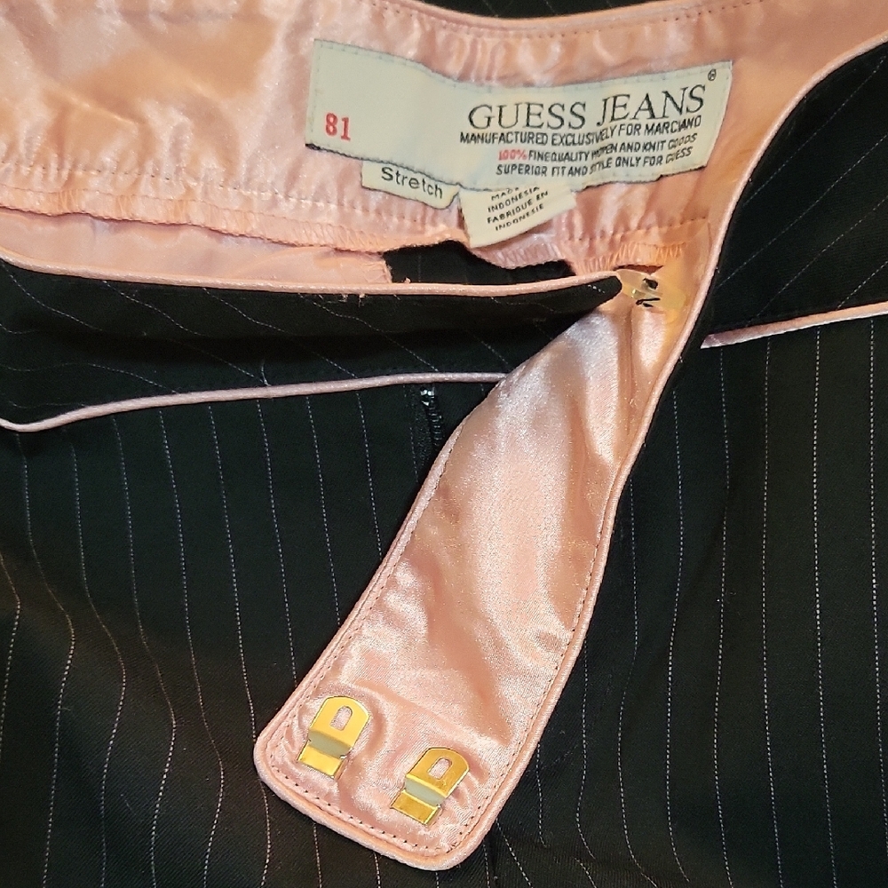 Guess Black Pinstripe Wide Leg Pants - Picture 5 of 9